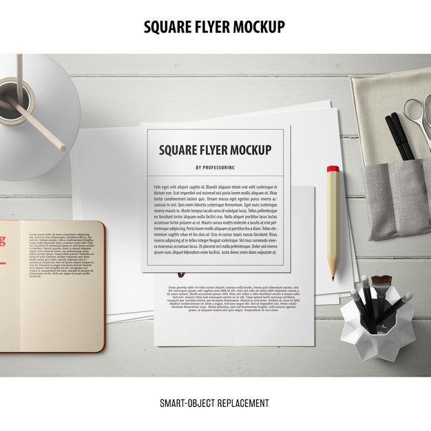 Free Square Flyer Mockup Psd