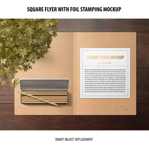 Free Square Flyer Mockup Psd