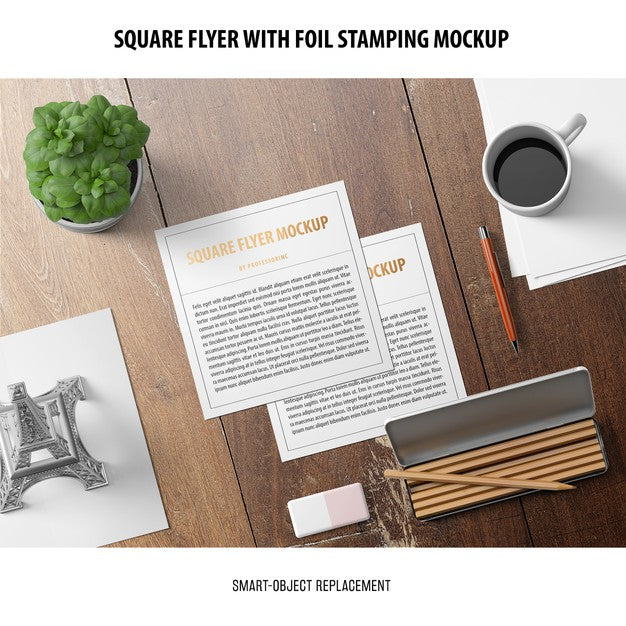 Free Square Flyer Mockup Psd