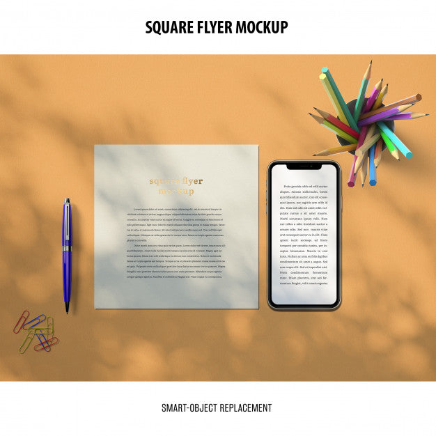 Free Square Flyer Mockup Psd