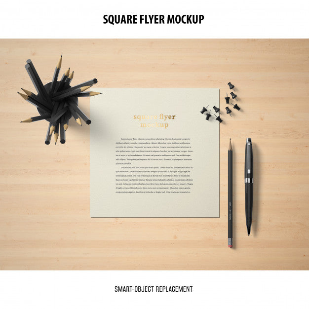 Free Square Flyer Mockup Psd