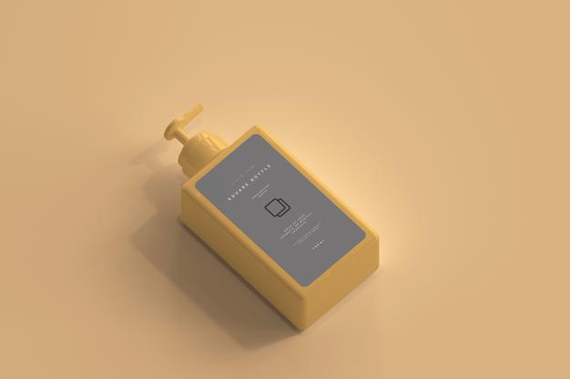 Free Square Pump Bottle Mockup Psd