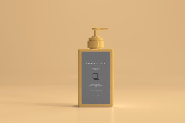 Free Square Pump Bottle Mockup Psd