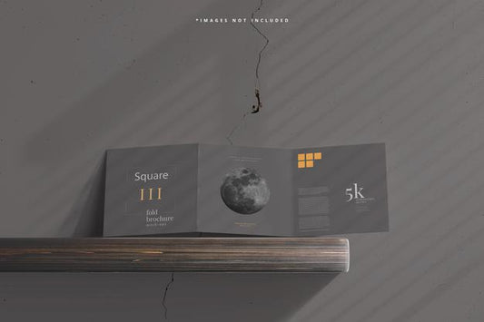 Free Square Tri Fold Brochure Mockup Psd