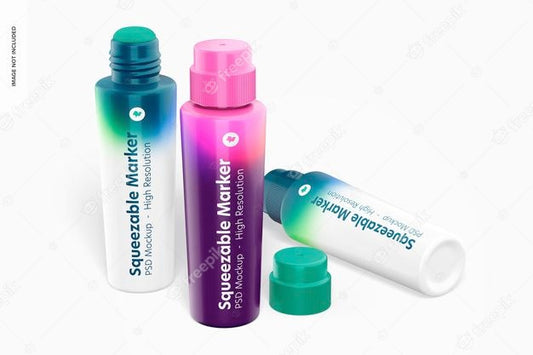 Free Squeezable Markers Mockup Psd
