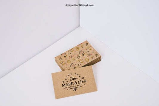 Free Stack Of Cardboard Business Cards In Corner Psd