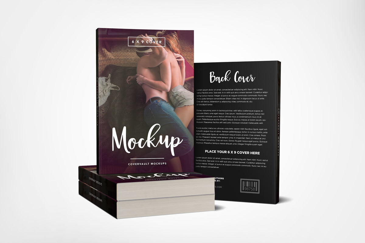 Free Stacked 6 X 9 Book Mockup With Back Cover