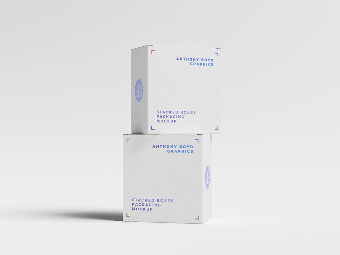 Free Stacked Boxes Packaging Mockup