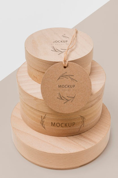 Free Stacked Eco-Friendly Packaging Cardboard Boxes Mock-Up Psd