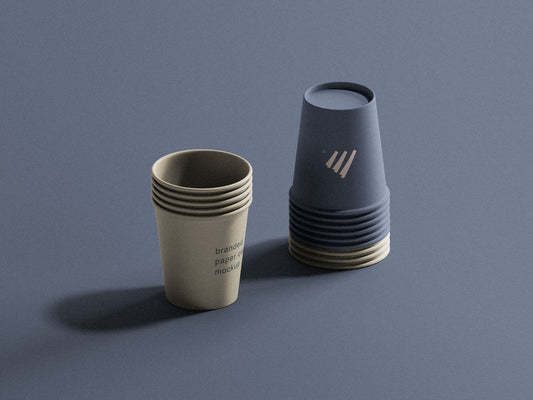 Free Stacked Paper Cups Mockup