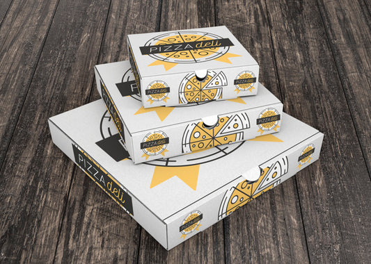 Free Stacked Pizza Box Mockup Psd