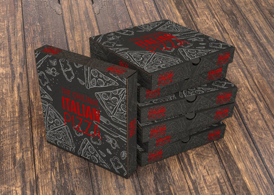 Free Stacked Pizza Boxes Mockup Psd