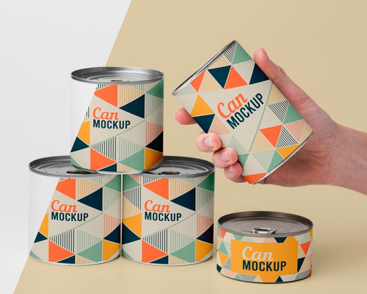 Free Stacked Tin Cans Psd