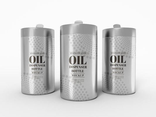 Free Stainless Steel Oil Dispenser Bottle Mockup Psd
