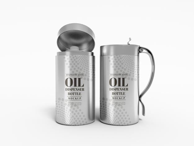 Free Stainless Steel Oil Dispenser Bottle Mockup Psd