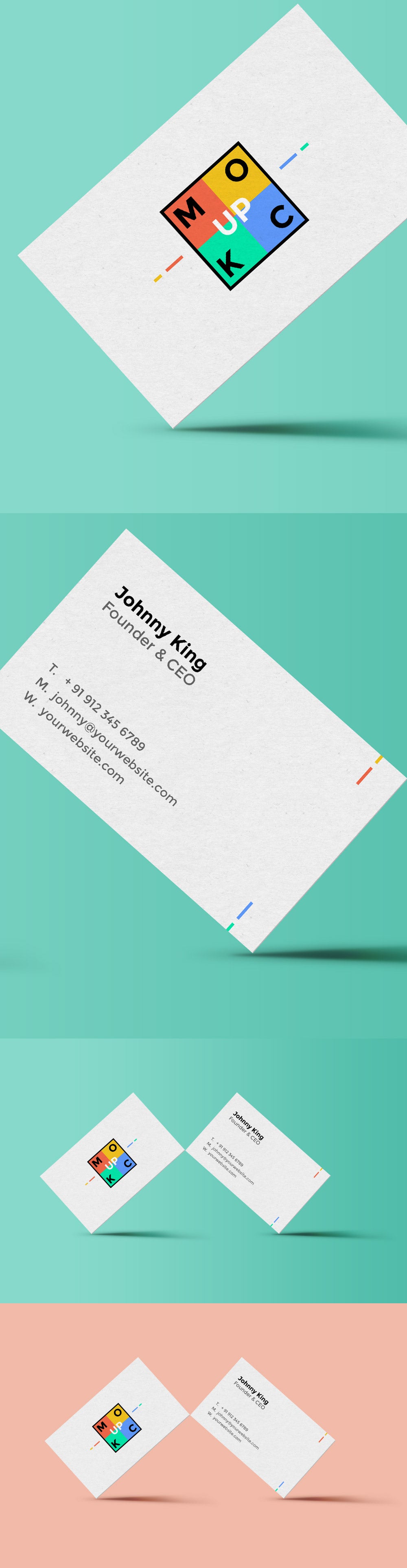 Free Standing White Business Card Mockup – CreativeBooster