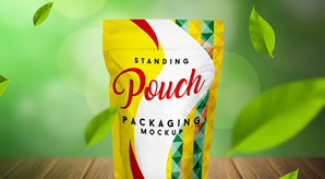 Free Standing Pouch Packaging Mockup Psd