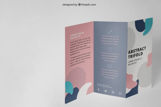 Free Standing Trifold Brochure Mockup Psd