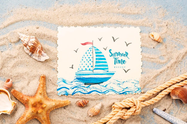 Free Starfish With Quote For Summer In Sand Psd