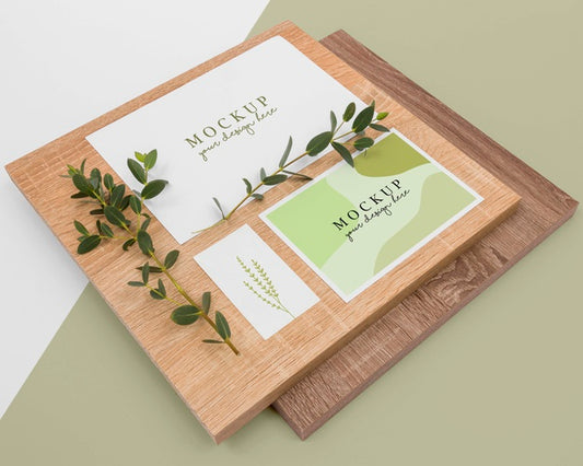 Free Stationery And Plant Arrangement High Angle Psd