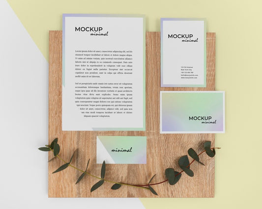 Free Stationery Arrangement With Plant Psd