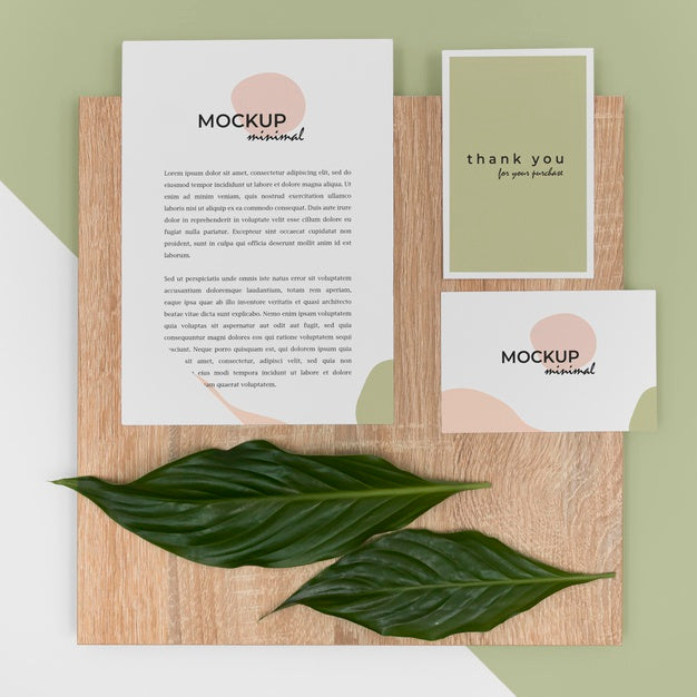 Free Stationery Arrangement With Plant Top View Psd