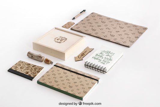 Free Stationery Concept With Office Supplies Psd