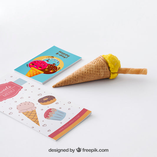 Free Stationery Ice Cream Concept Psd