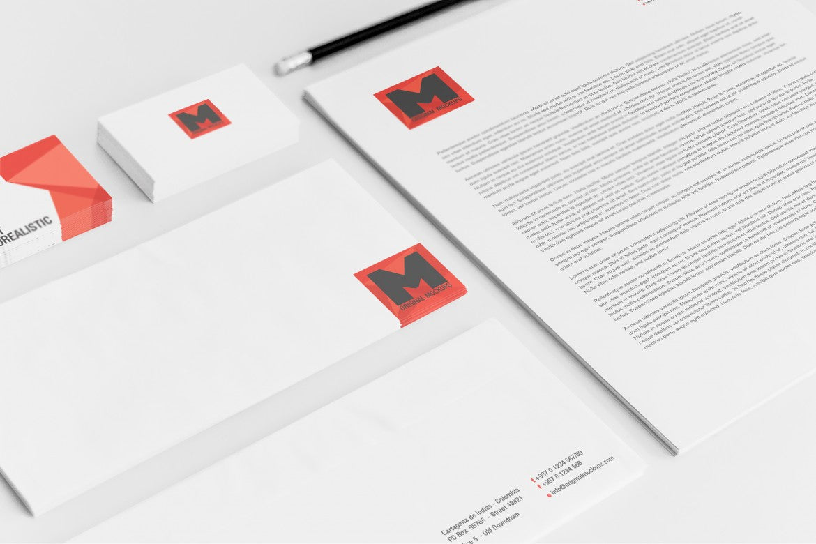 Free Clean and Whiet Paper Stationery (Mockup)