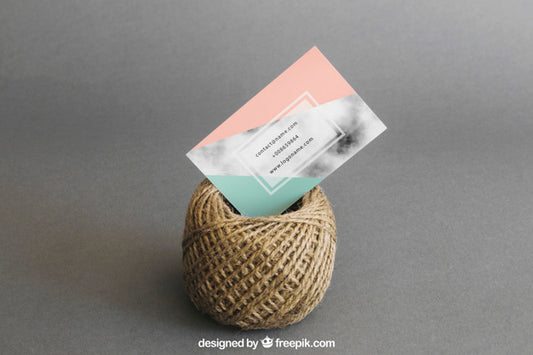 Free Stationery Mockup With Business Card And Cord Psd