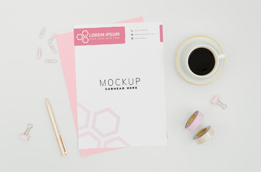 Free Stationery Paper Mock-Up On White Background Psd