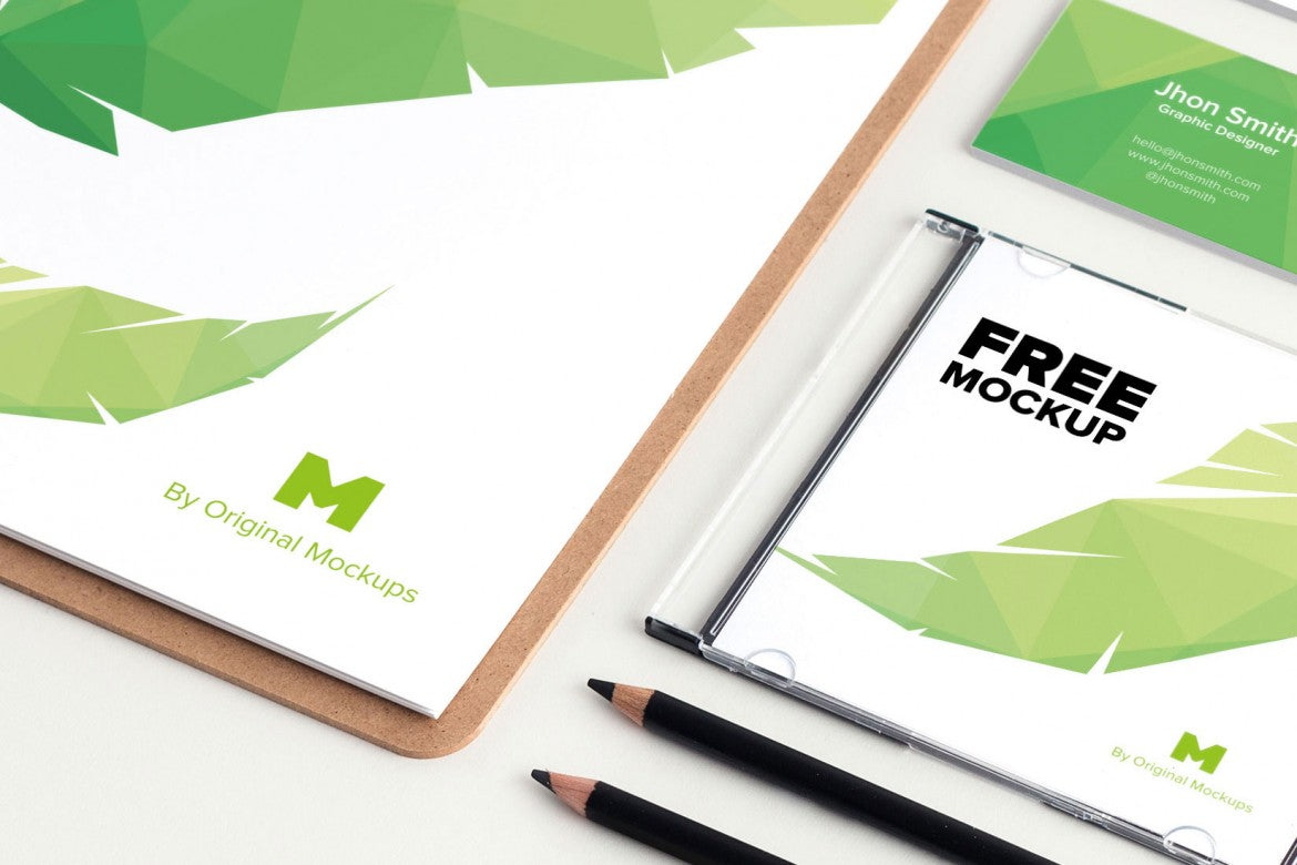 Free Clean Design Stationery PSD Mockup