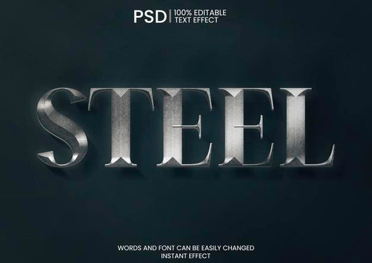 Free Steel Text Effect Psd