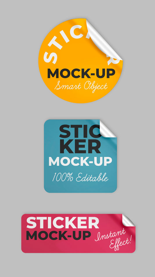 Free Stickers Mock Up Psd