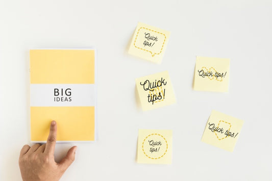 Free Sticky Notes Mockup With Tips Concept Psd