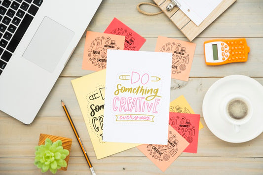 Free Sticky Notes On Desk With Positive Messages Psd