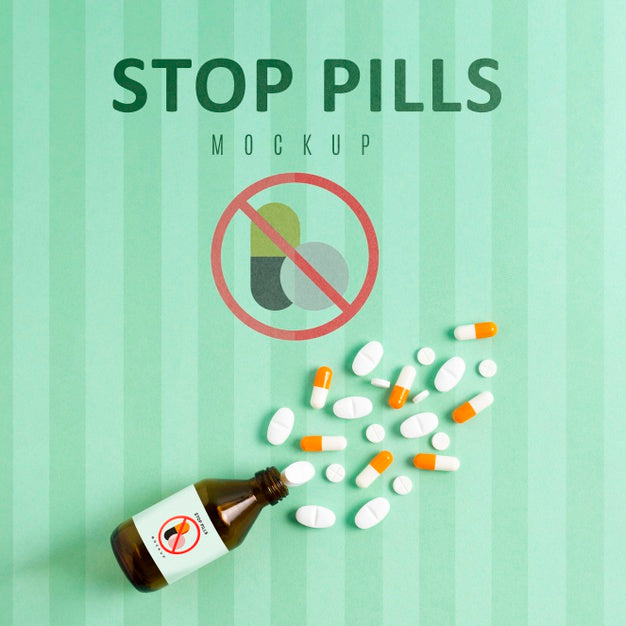 Free Stop Pills Addiction With Mock-Up Psd