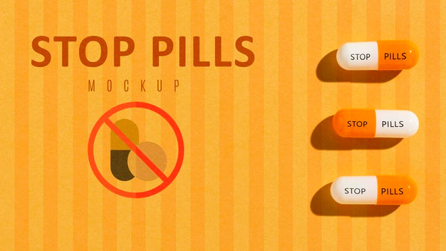 Free Stop Pills Addiction With Mock-Up Psd