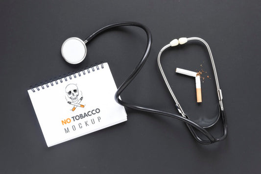 Free Stop Smoking Concept With Stethoscope Psd