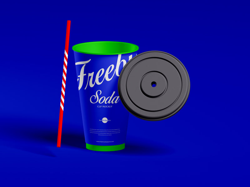 Free Straw Lid With Soda Cup Mockup