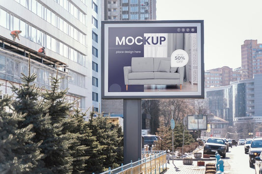 Free Street Billboard Display Mock-Up Psd