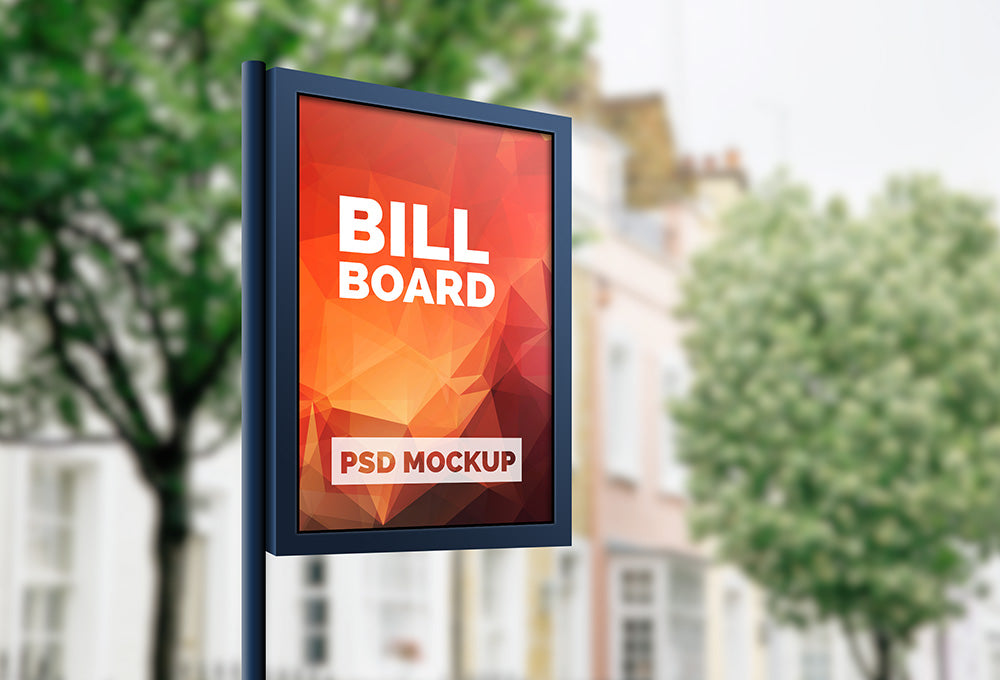 Free Clean and Real Outdoor Advertising Billboard Mockup PSD