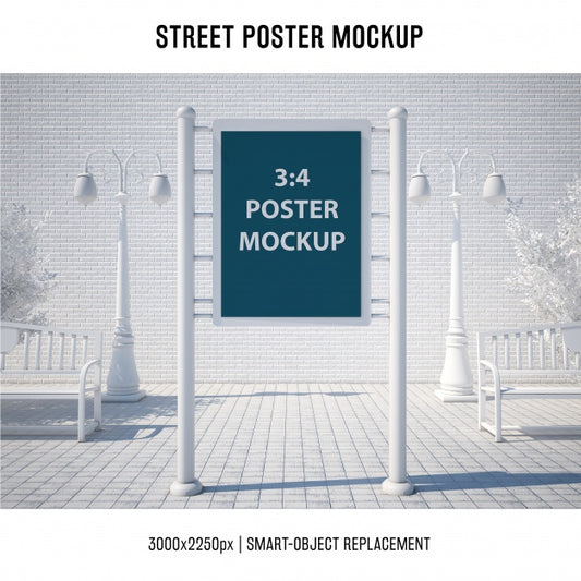 Free Street Poster Mockup Psd