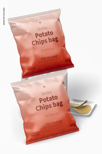 Free Stubby Chips Bag Mockup Psd
