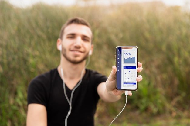 Free Student Man Listening Music At Mobile Psd