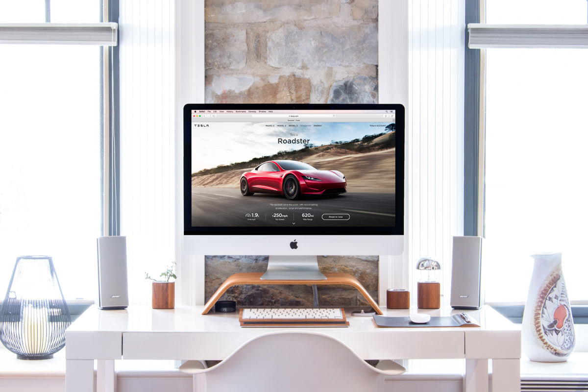 Free Stylish Workspace With iMac in a Bright Interior