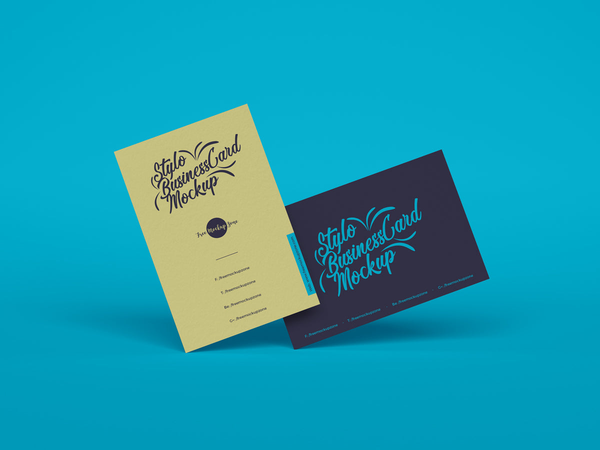 Free Stylo Business Cards Mockup For Branding 2019