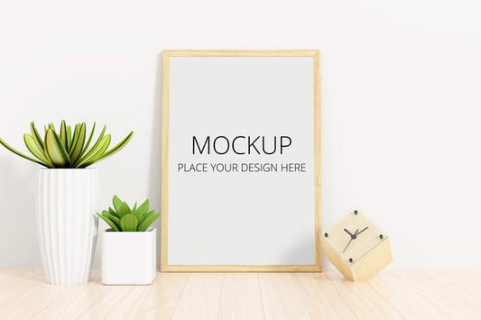 Free Succulent Plant With Frame Mockup Psd