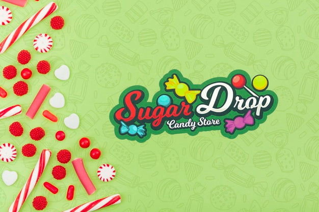 Free Sugar Drop Candy Store With Copy Space Psd