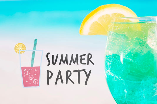 Free Summer Cocktail Concept With Copyspace Mockup Psd